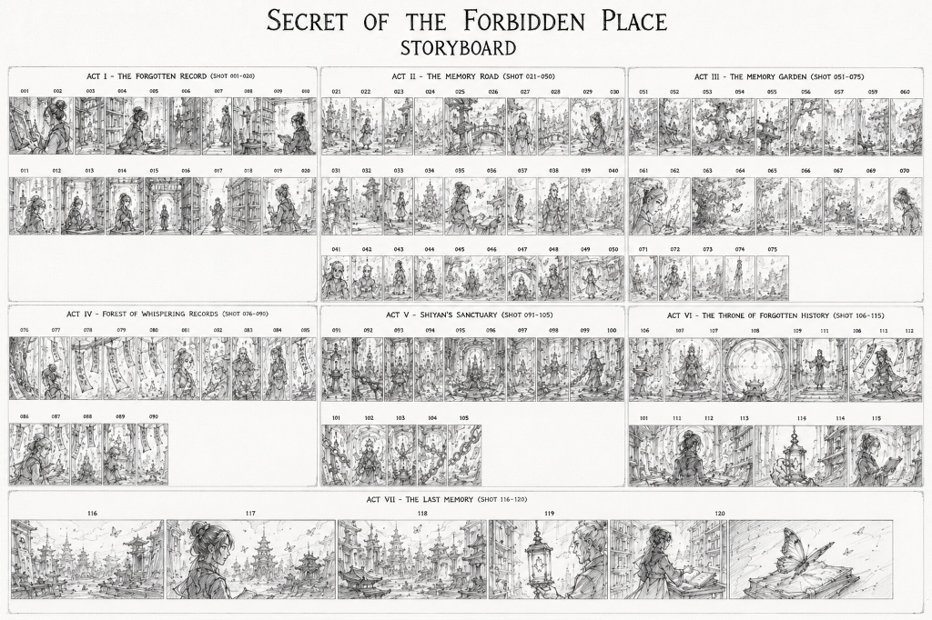 Secret of the Forbidden Place Storyboard