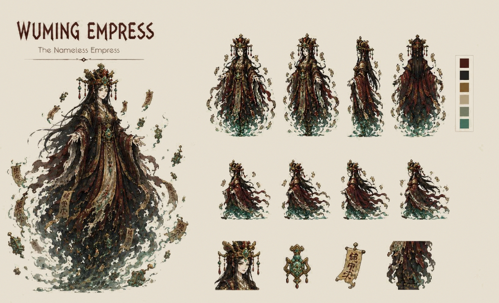 Wuming Empress Character Design Sheet